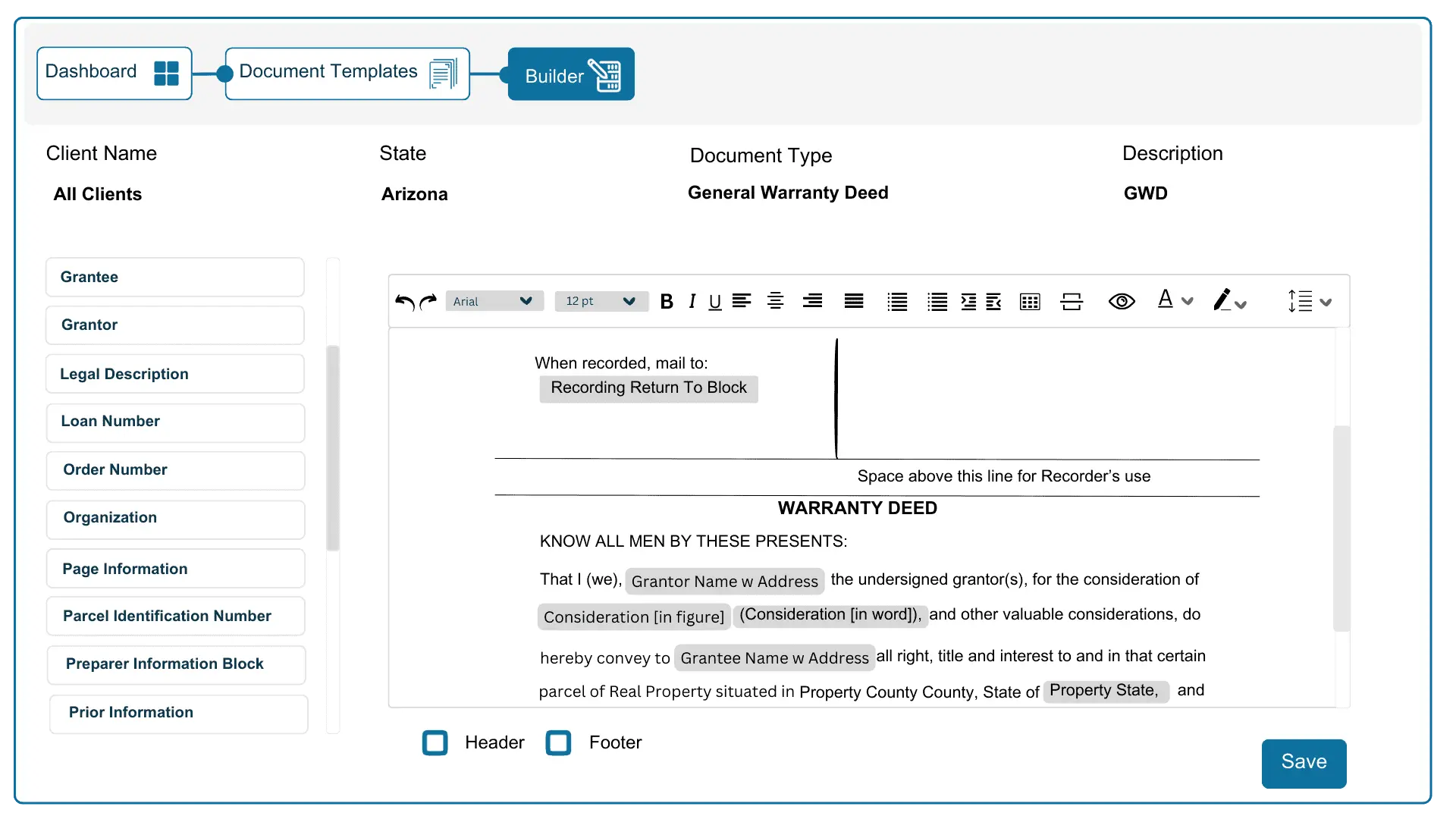 Create your own legal document templates