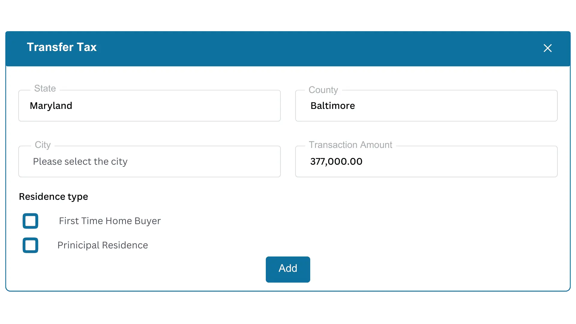 Accurate transfer tax calculation for real estate transactions